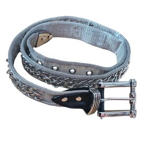 Vintage Silver Chain Mesh Belt – Y2K Statement Waist Accessory, Adjustable Metal